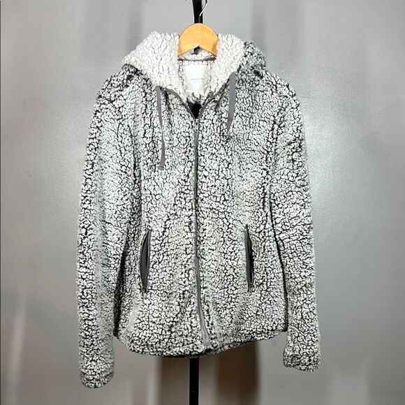 Thread & Supply Gray Sherpa Hoodie Jacket - Picture 1 of 8